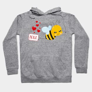 Cute Bee Valentine's day Design Hoodie